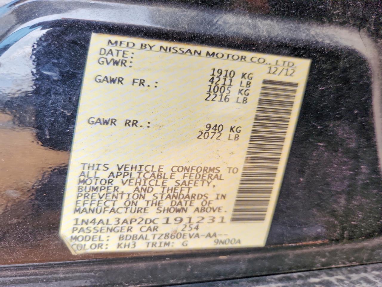 2013 NISSAN ALTIMA