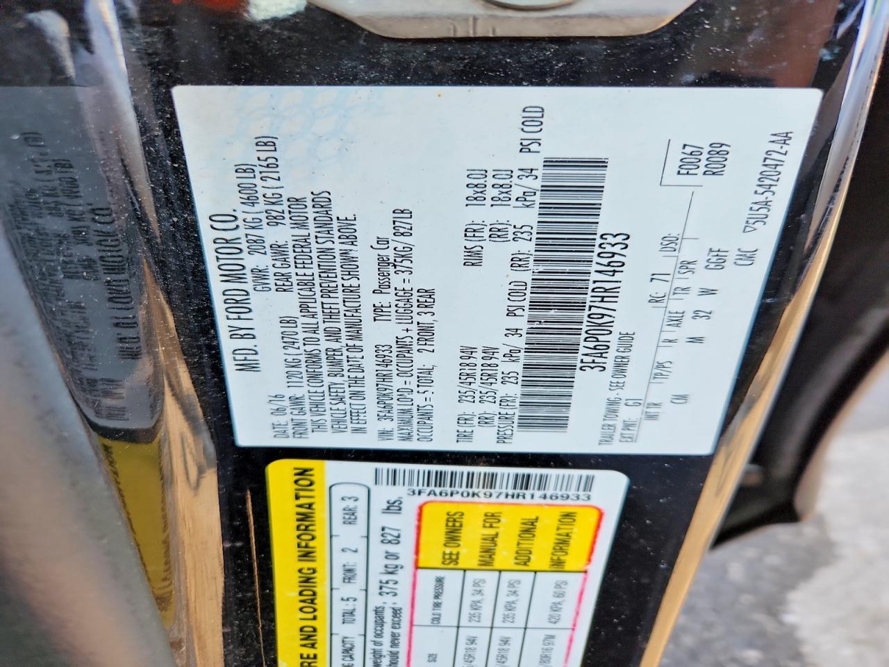 2017 FORD FUSION