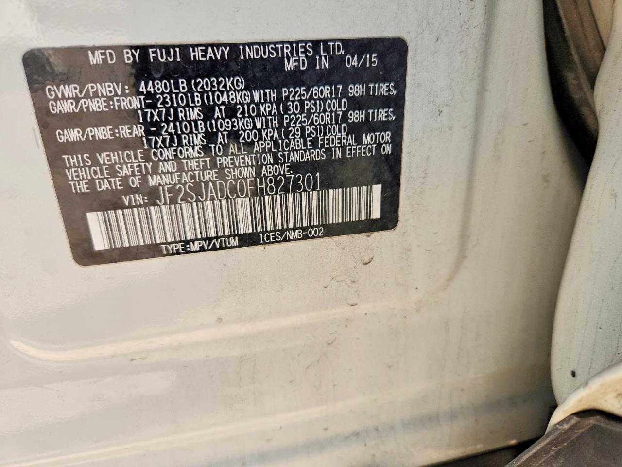 2015 SUBARU FORESTER
