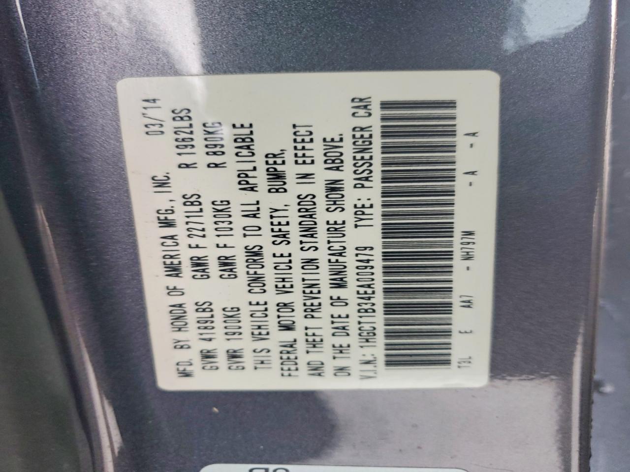 2014 HONDA ACCORD