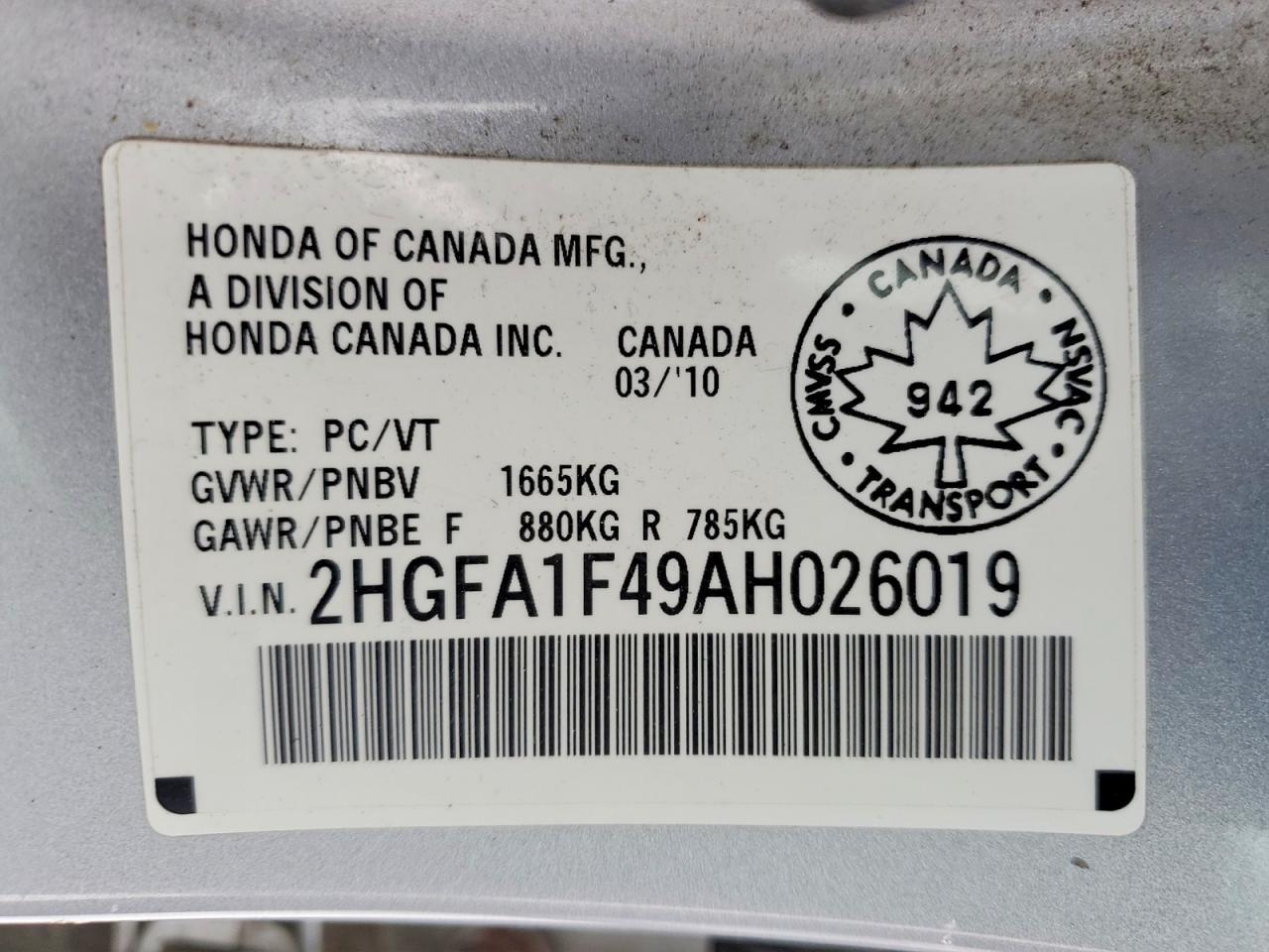 2010 HONDA CIVIC