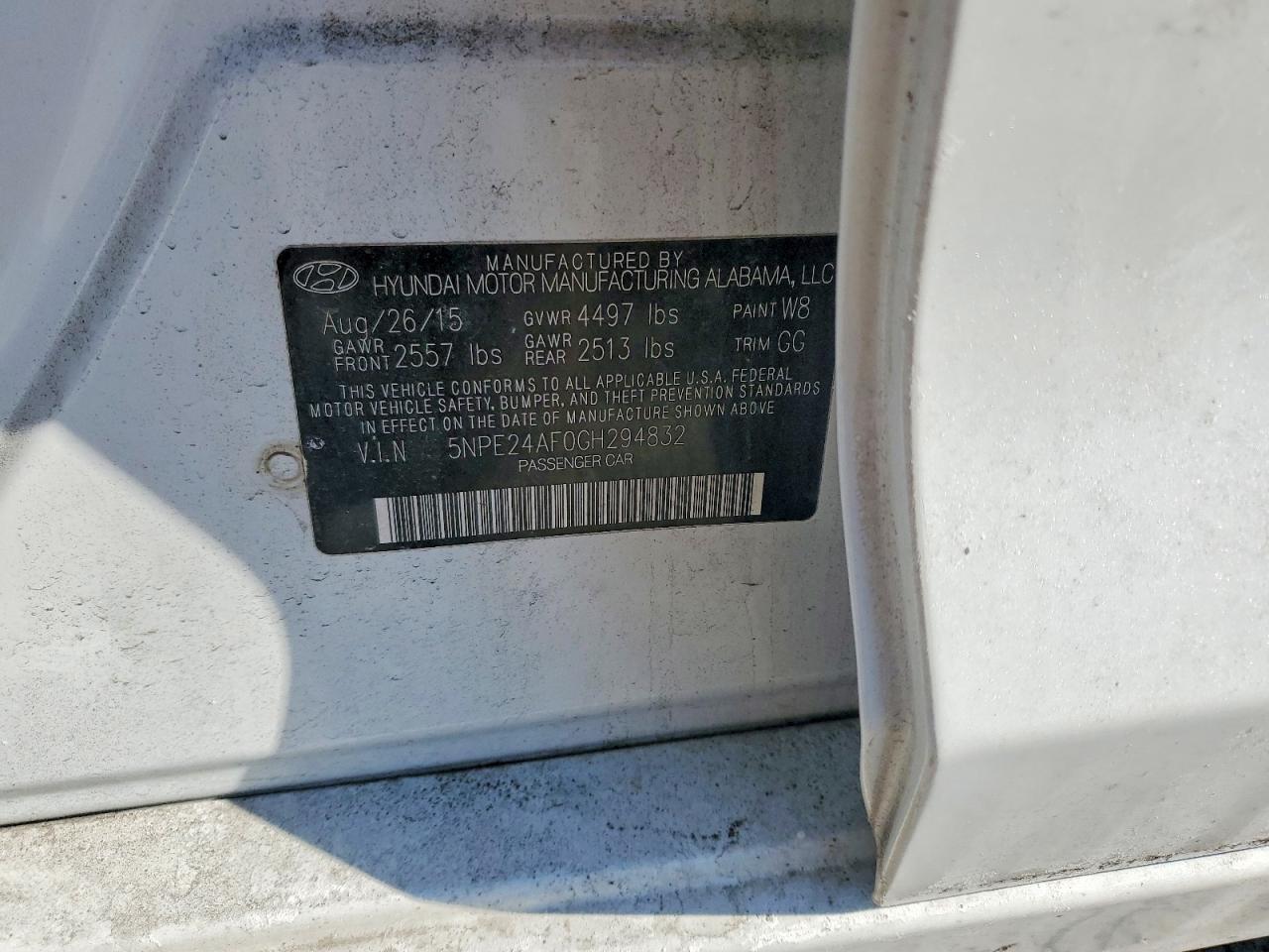 2016 HYUNDAI SONATA