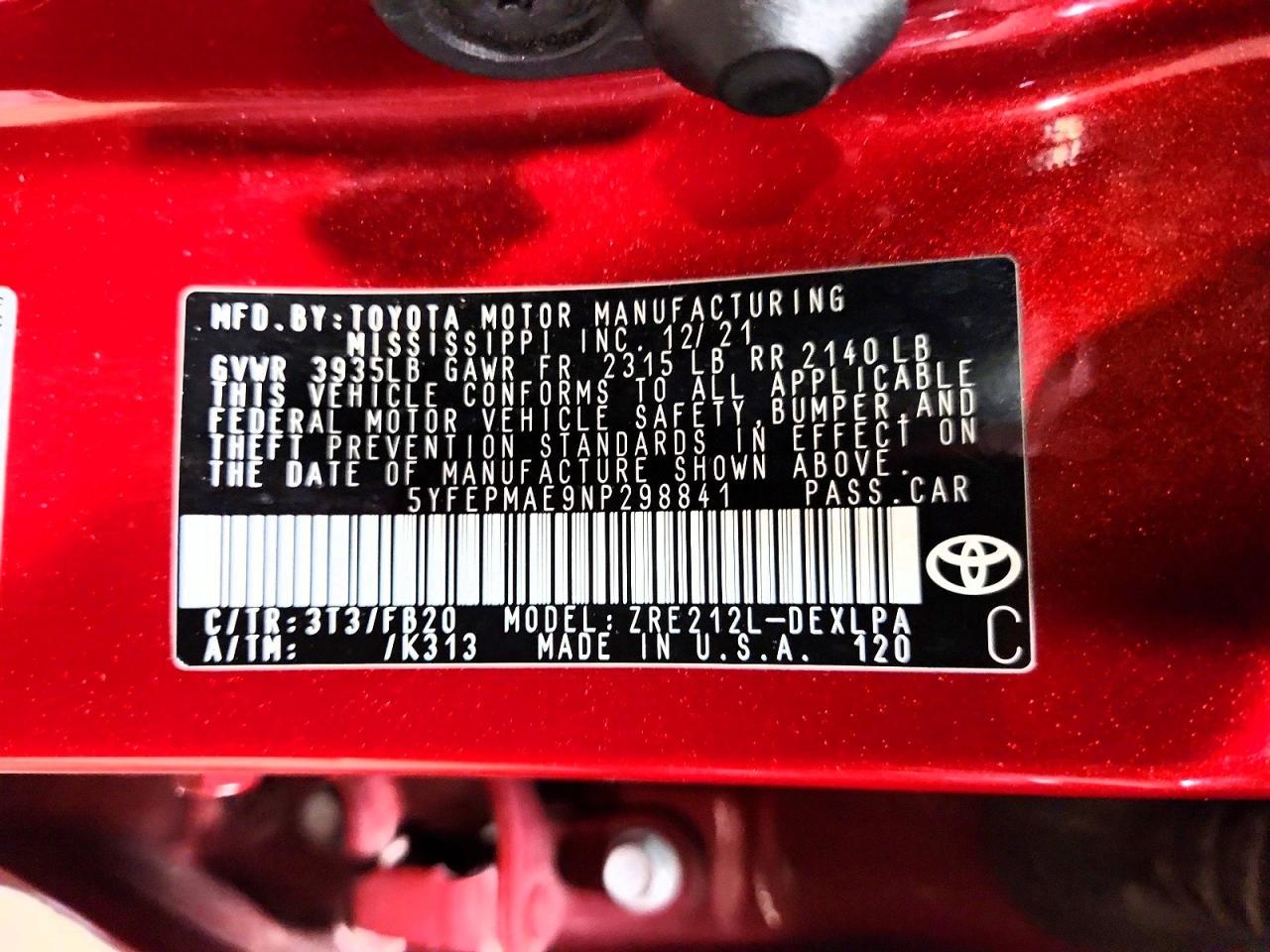 2022 TOYOTA COROLLA