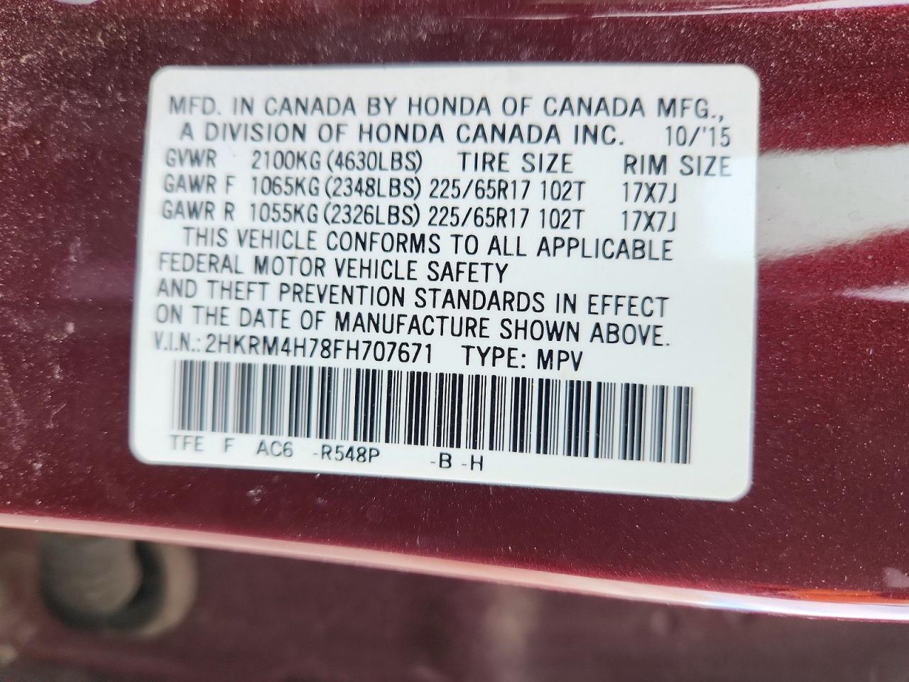 2015 HONDA CR-V