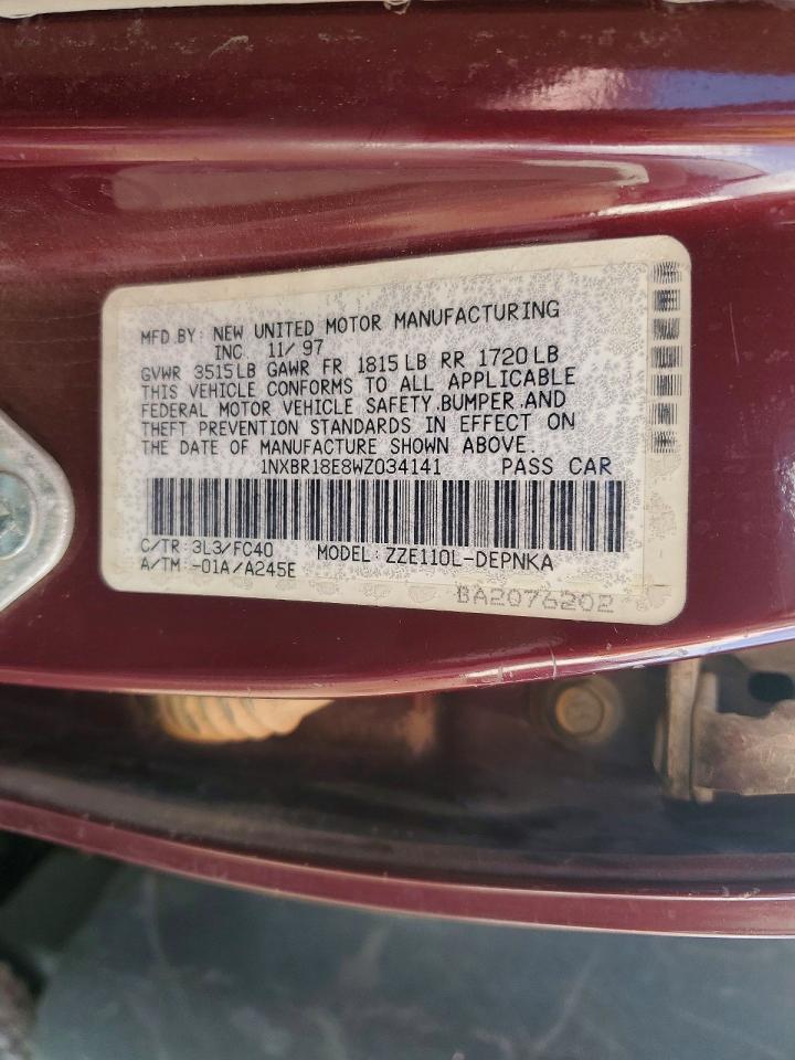 1998 TOYOTA COROLLA