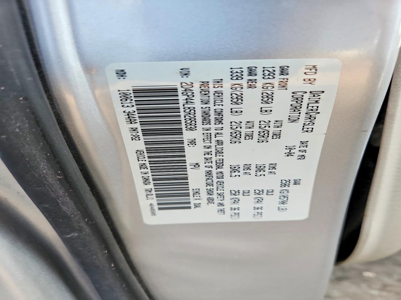 2005 DODGE GRAND CARAVAN