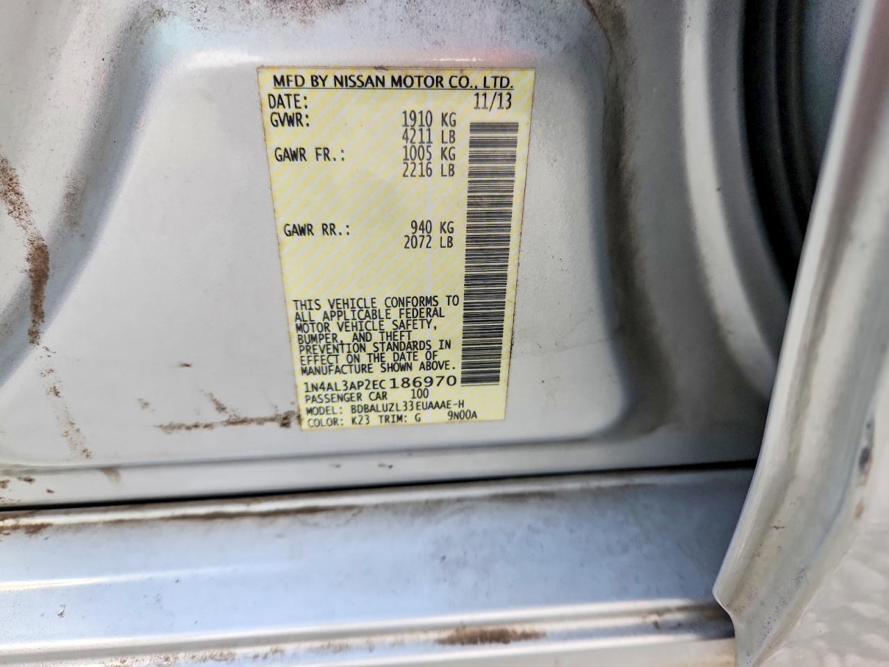 2014 NISSAN ALTIMA