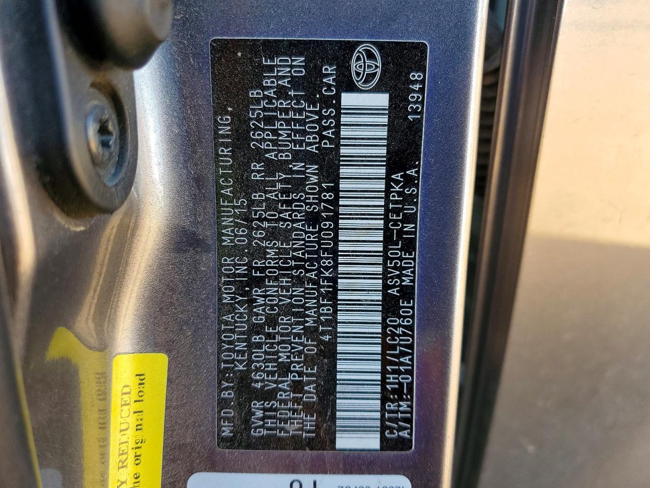 2015 TOYOTA CAMRY