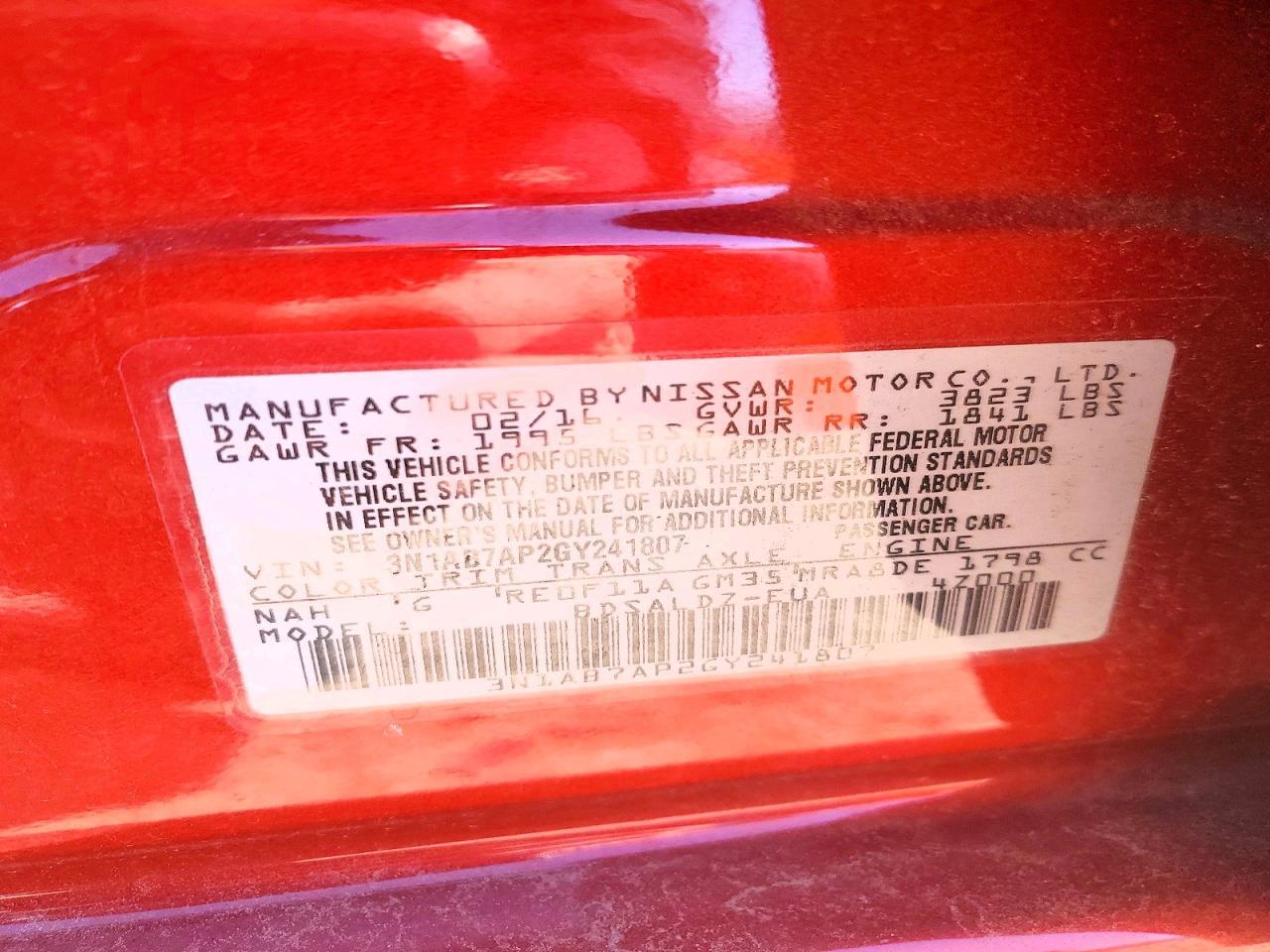 2016 NISSAN SENTRA