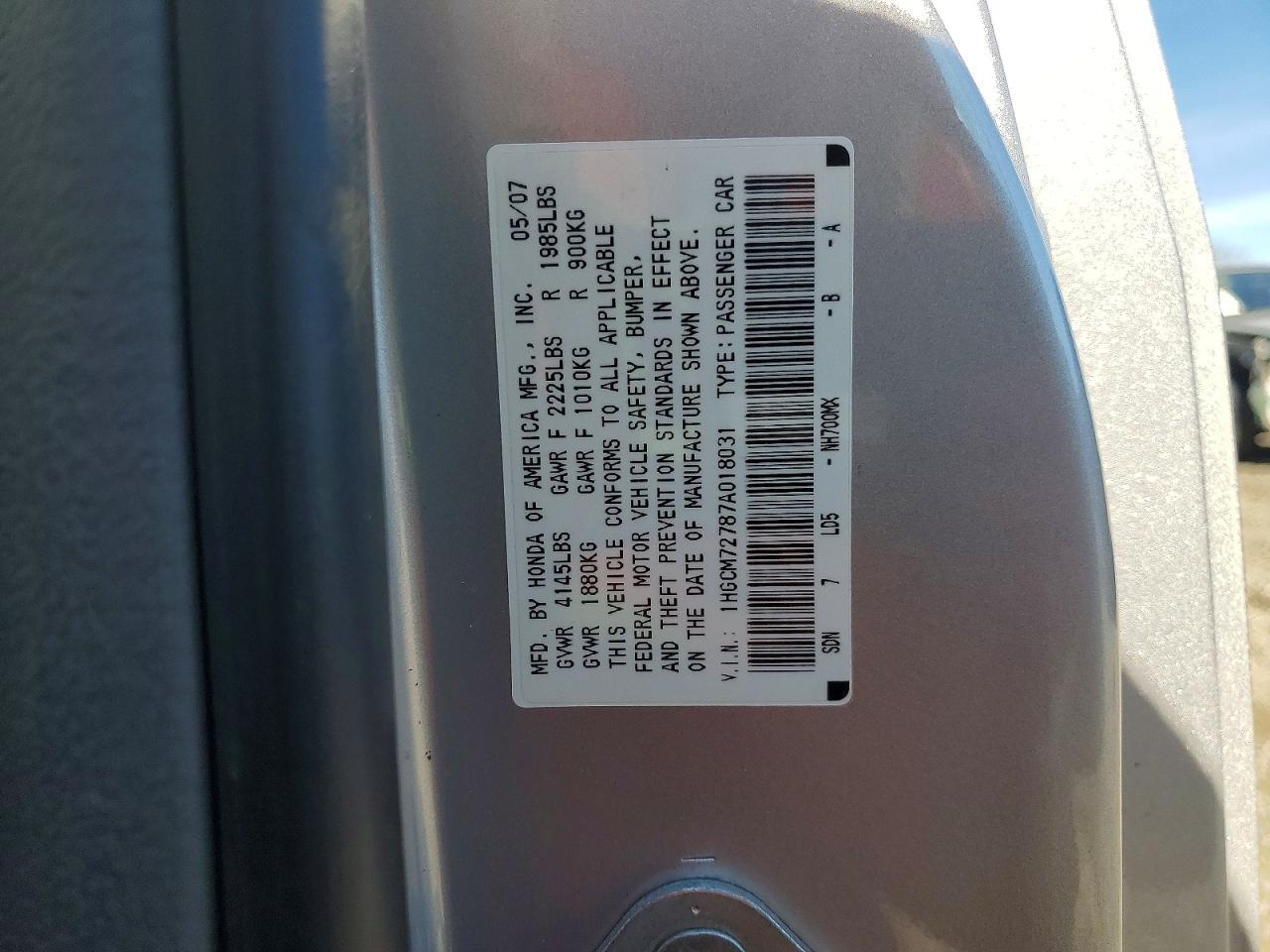 2007 HONDA ACCORD