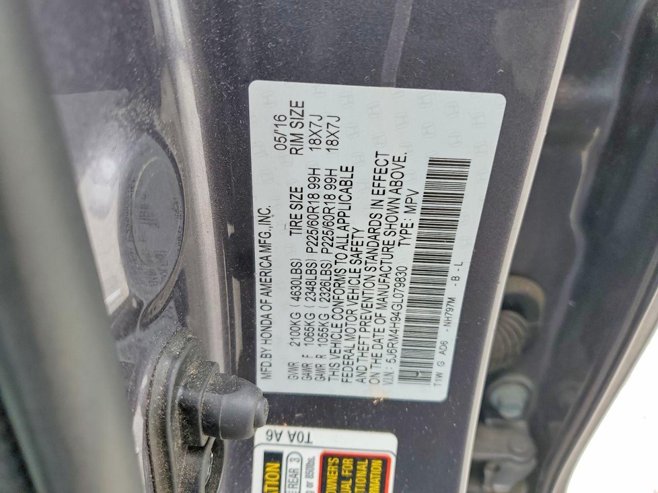 2016 HONDA CR-V