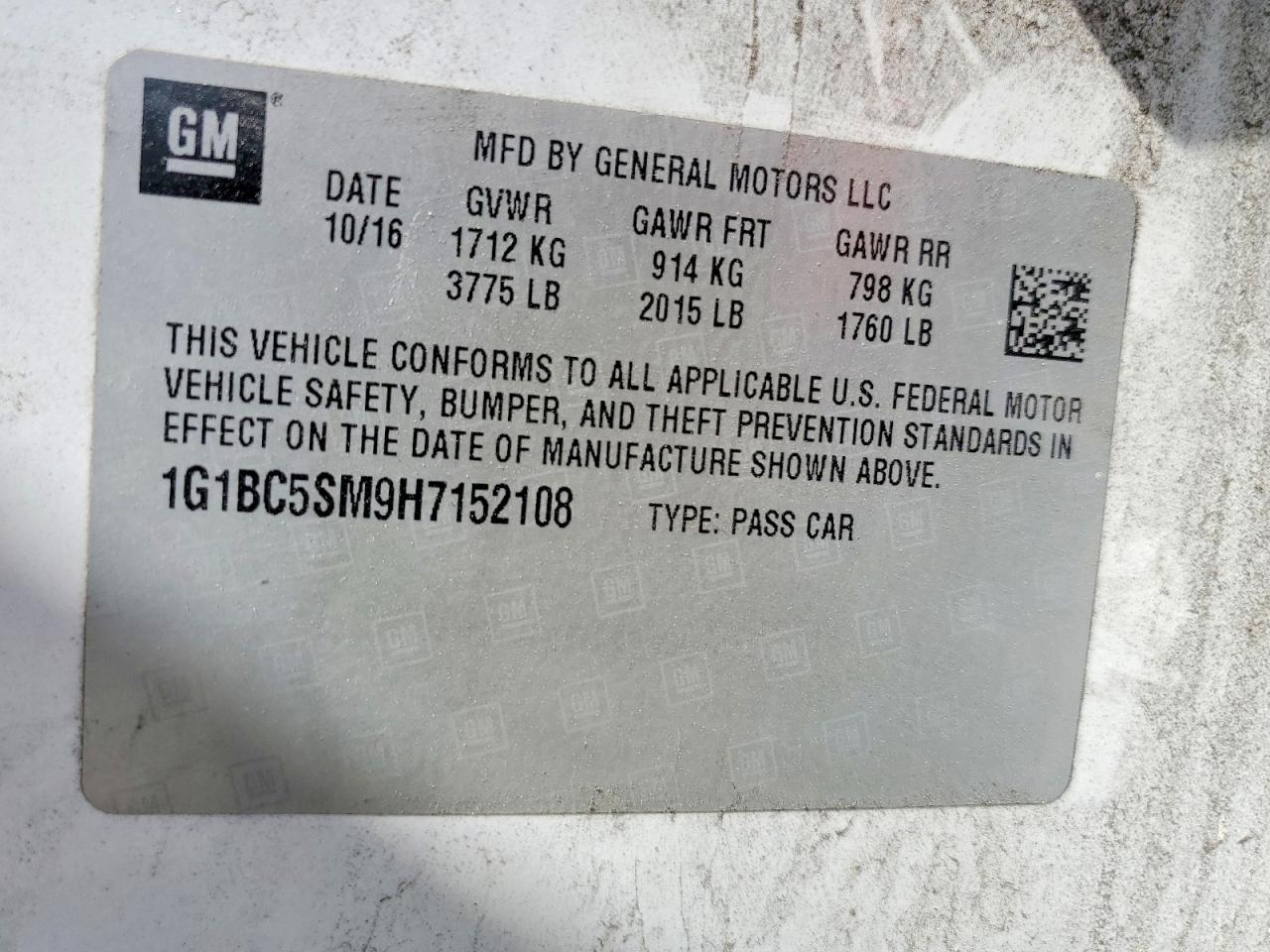 2017 CHEVROLET CRUZE
