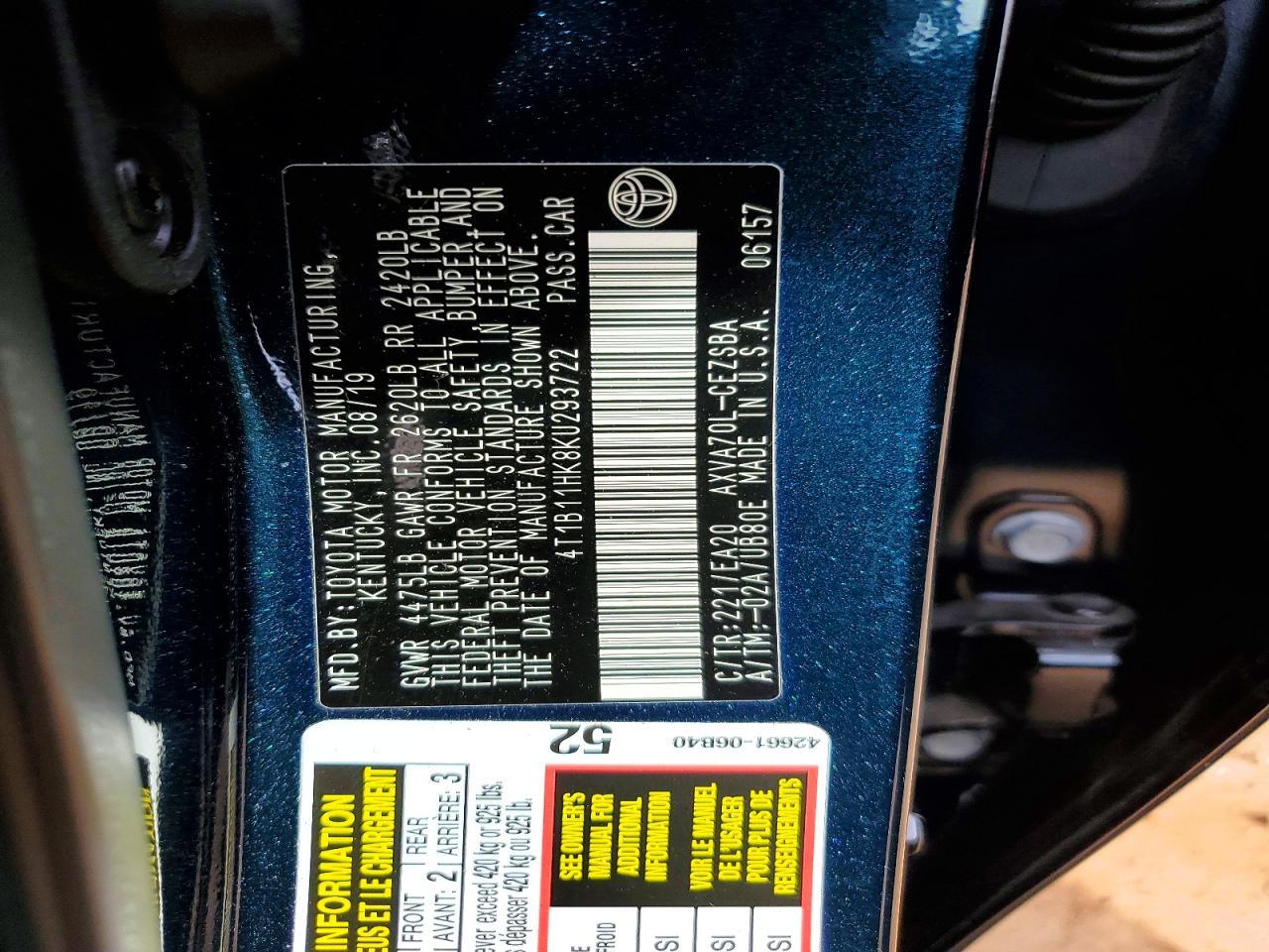 2019 TOYOTA CAMRY