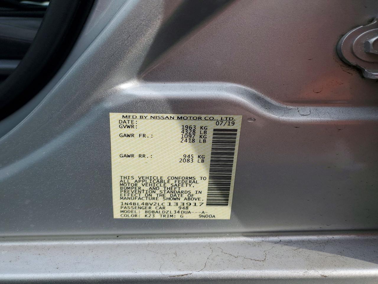 2020 NISSAN ALTIMA