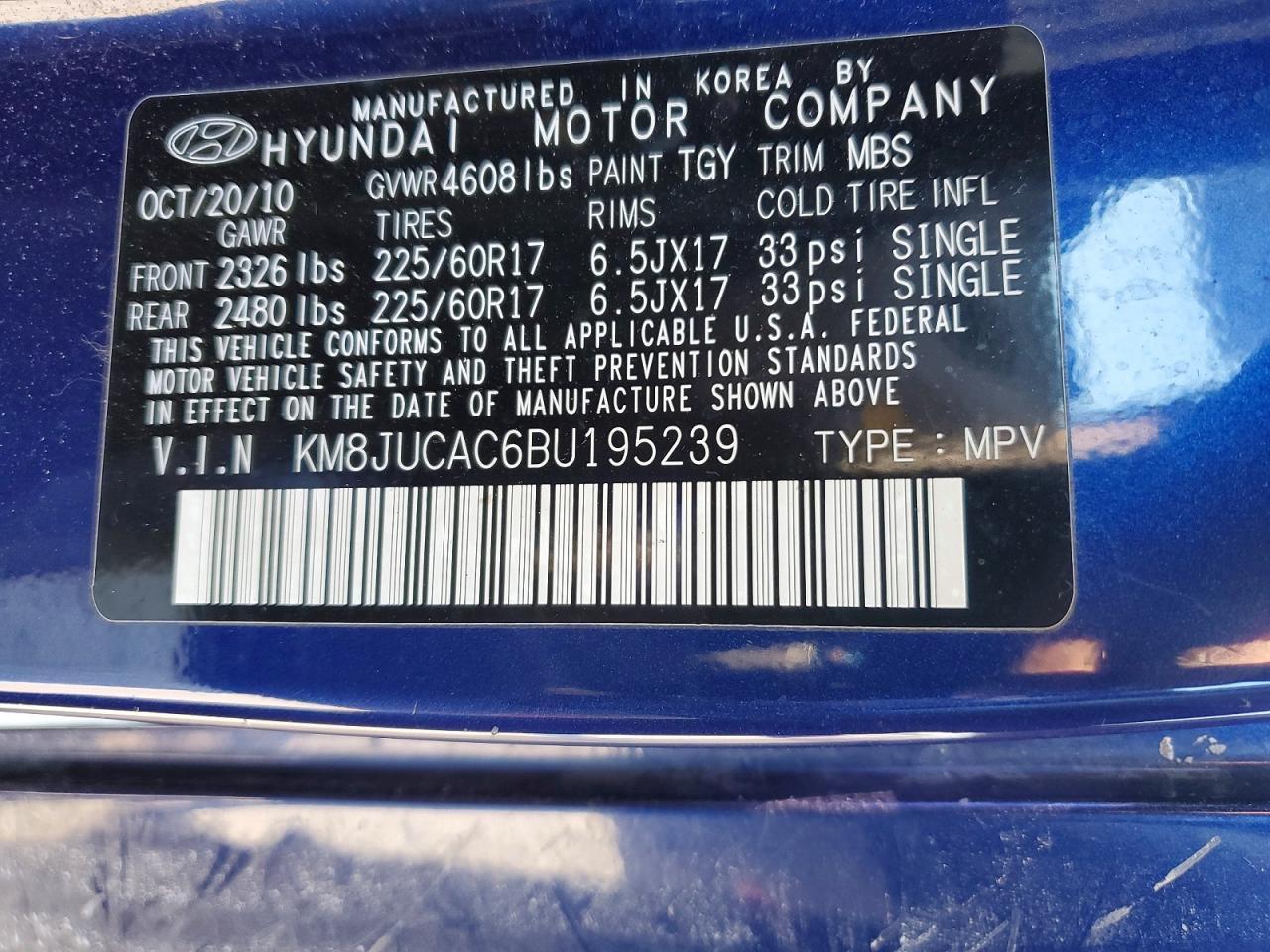 2011 HYUNDAI TUCSON