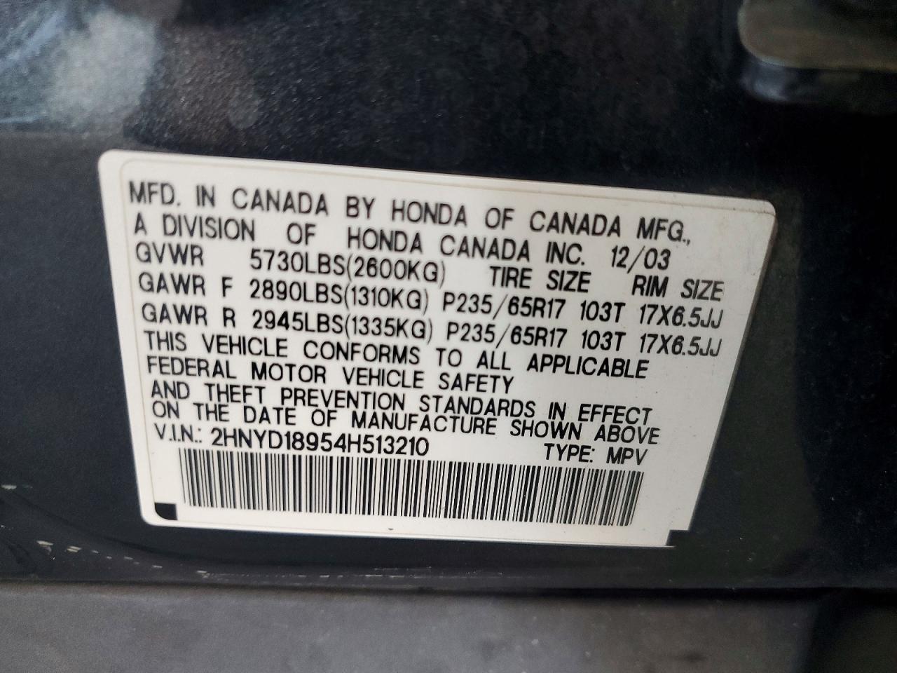 2004 ACURA MDX