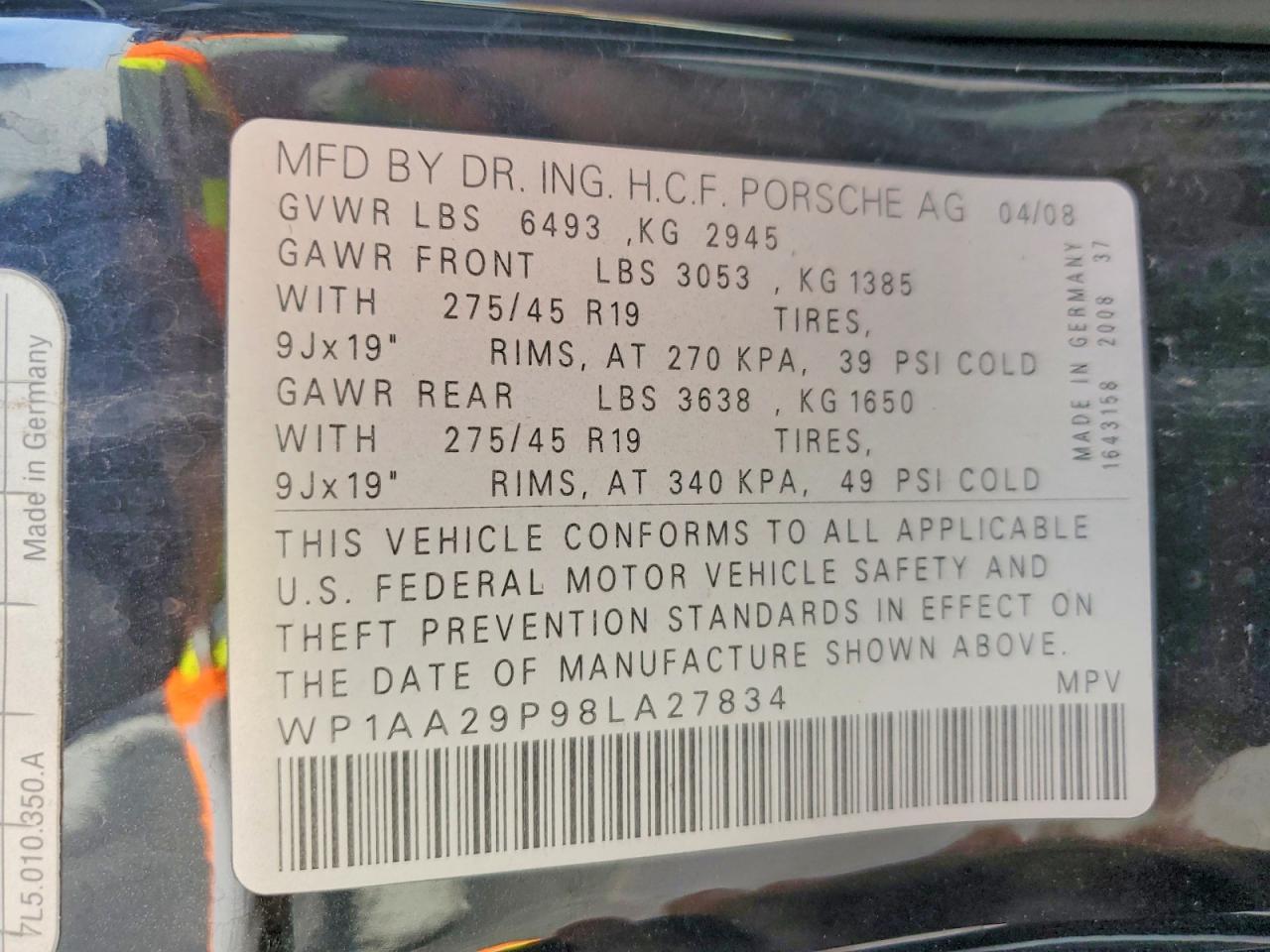 2008 PORSCHE CAYENNE