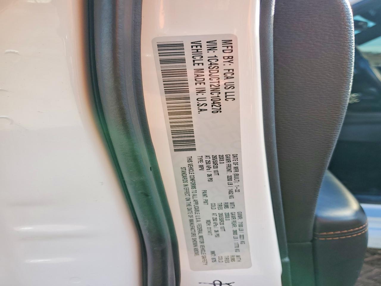 2022 DODGE DURANGO