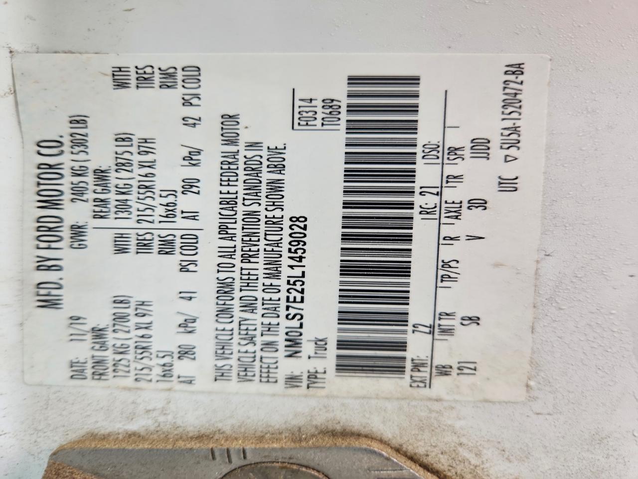 2020 FORD TRANSIT CONNECT
