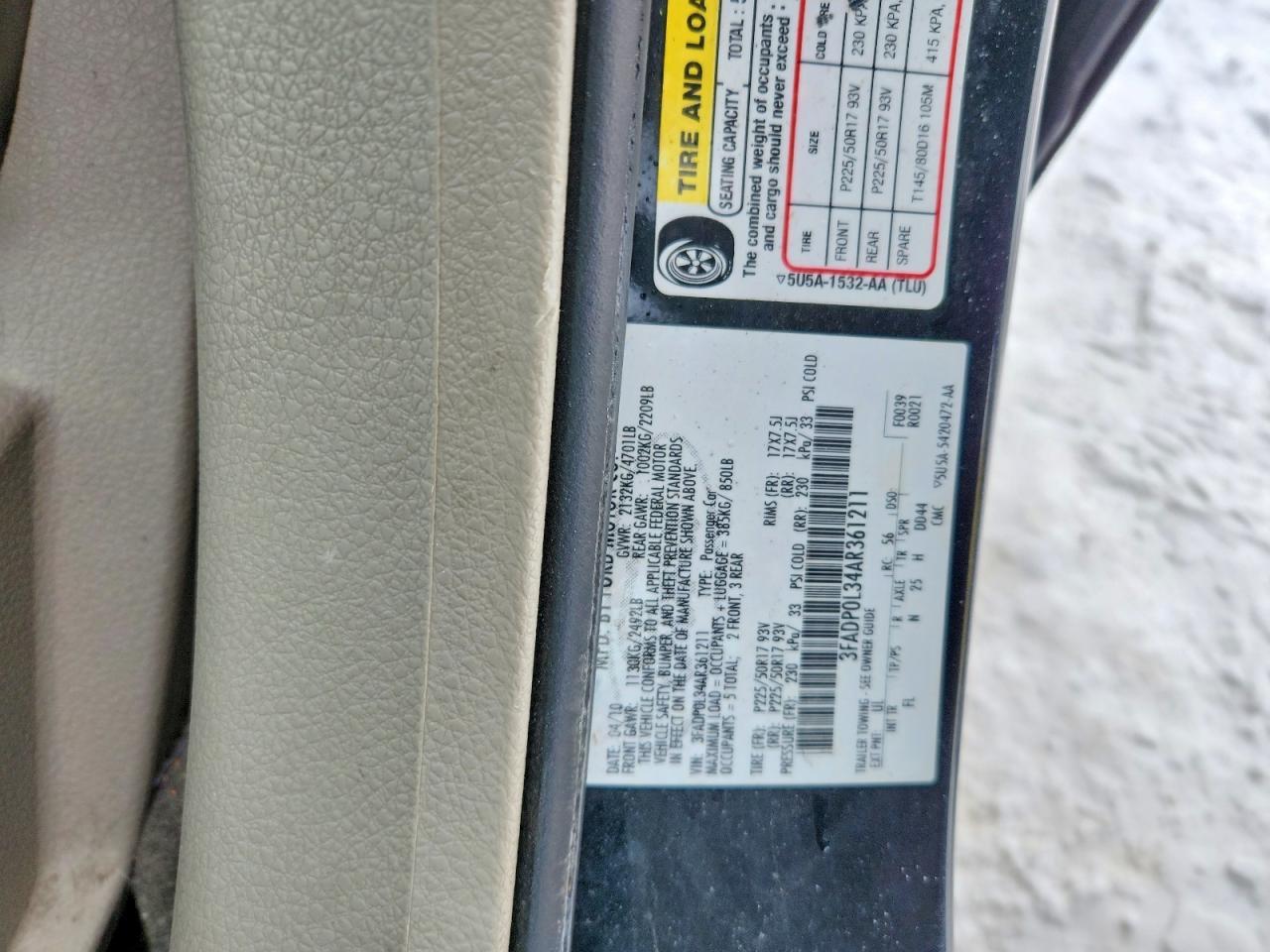 2010 FORD FUSION