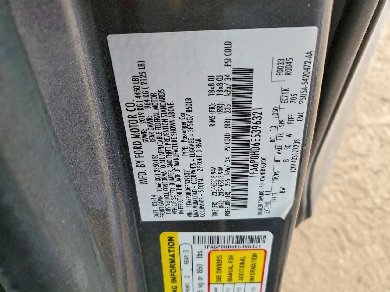 2014 FORD FUSION