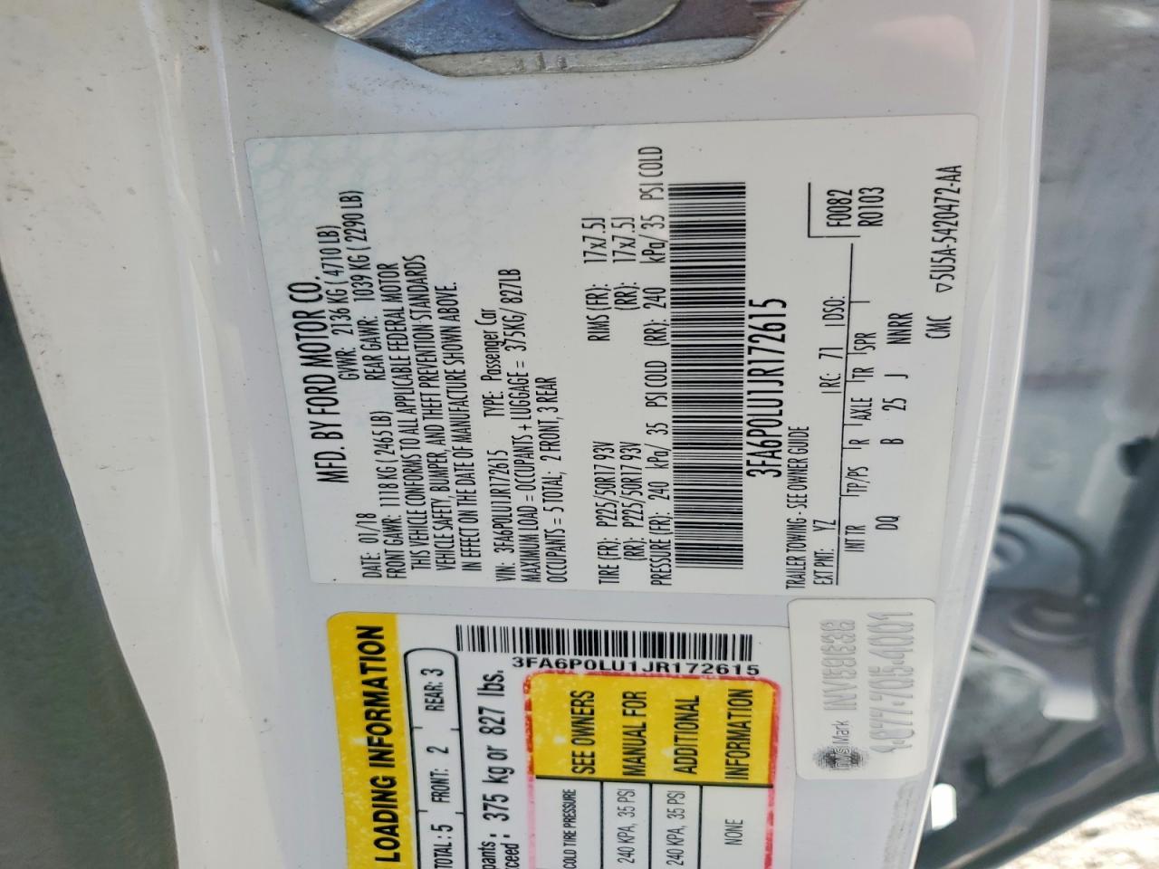 2018 FORD FUSION