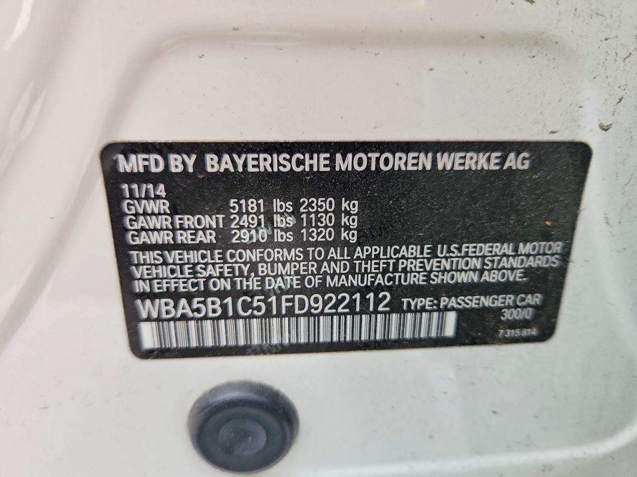 2015 BMW 5 series