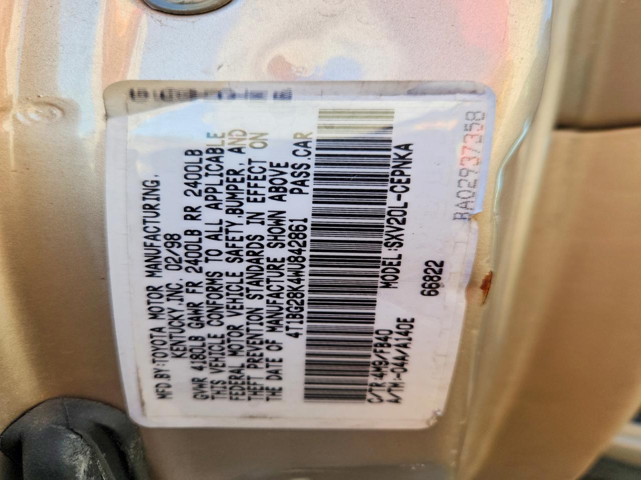 1998 TOYOTA CAMRY