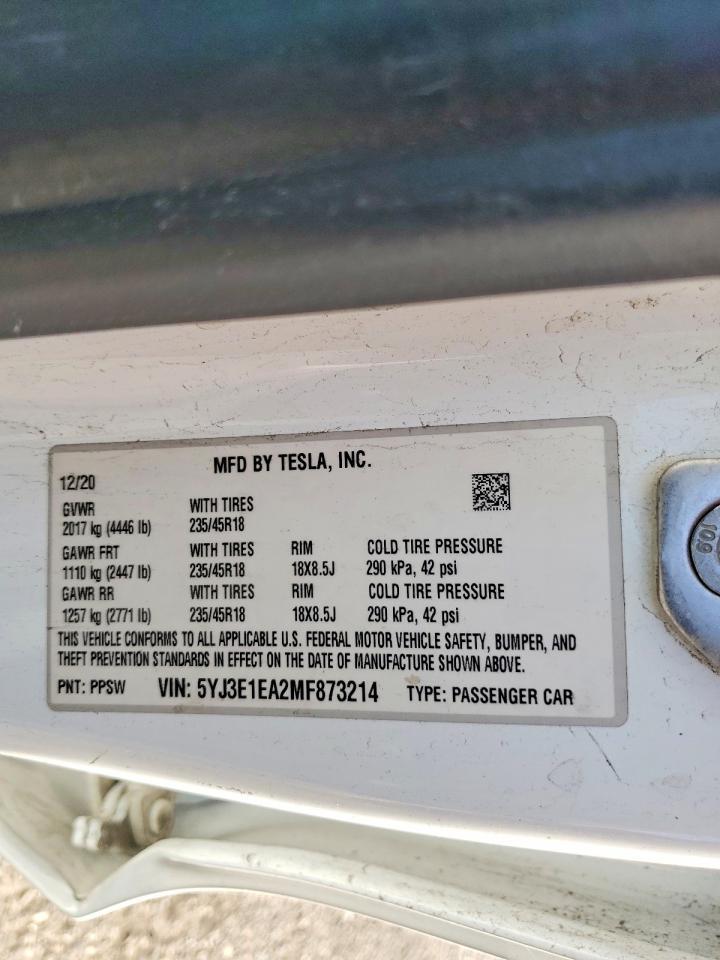 2021 TESLA MODEL 3