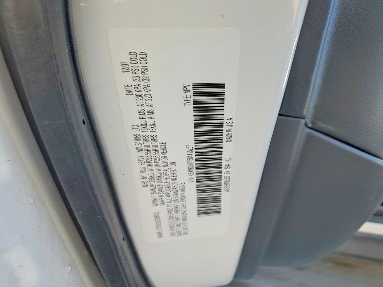 2008 SUBARU Tribeca