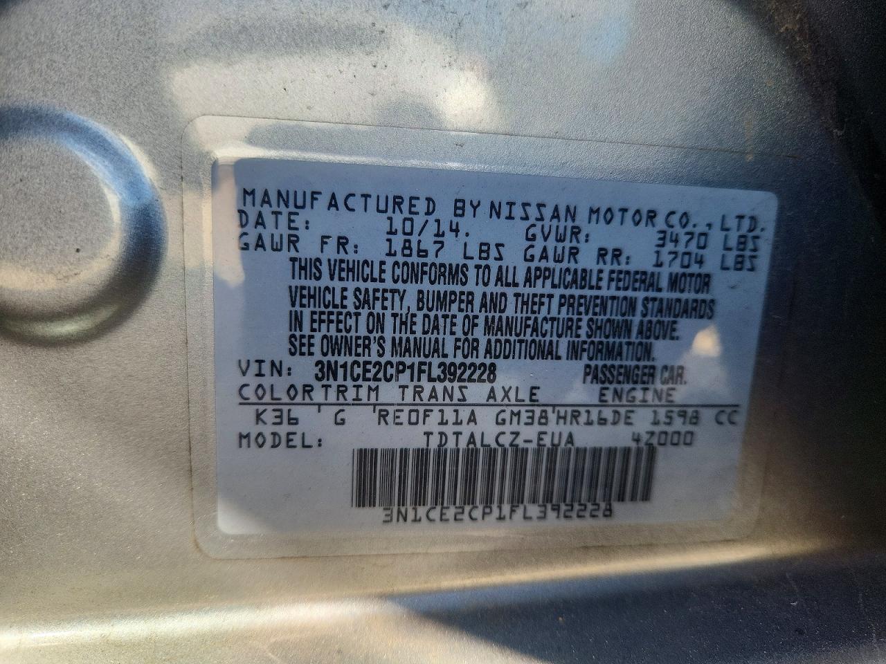 2015 NISSAN Versa Note