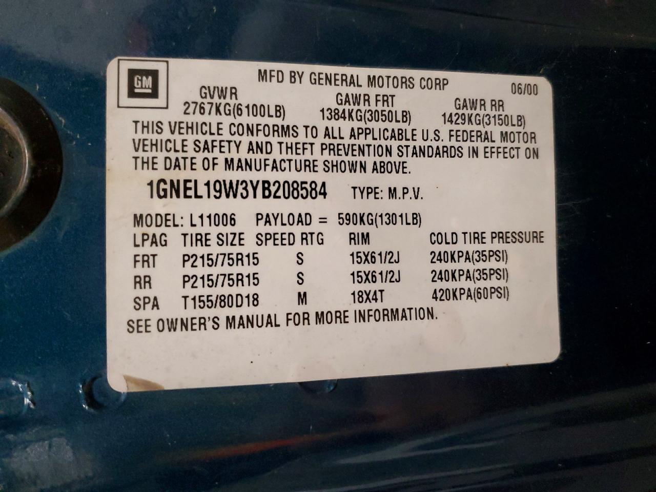 2000 CHEVROLET Astro
