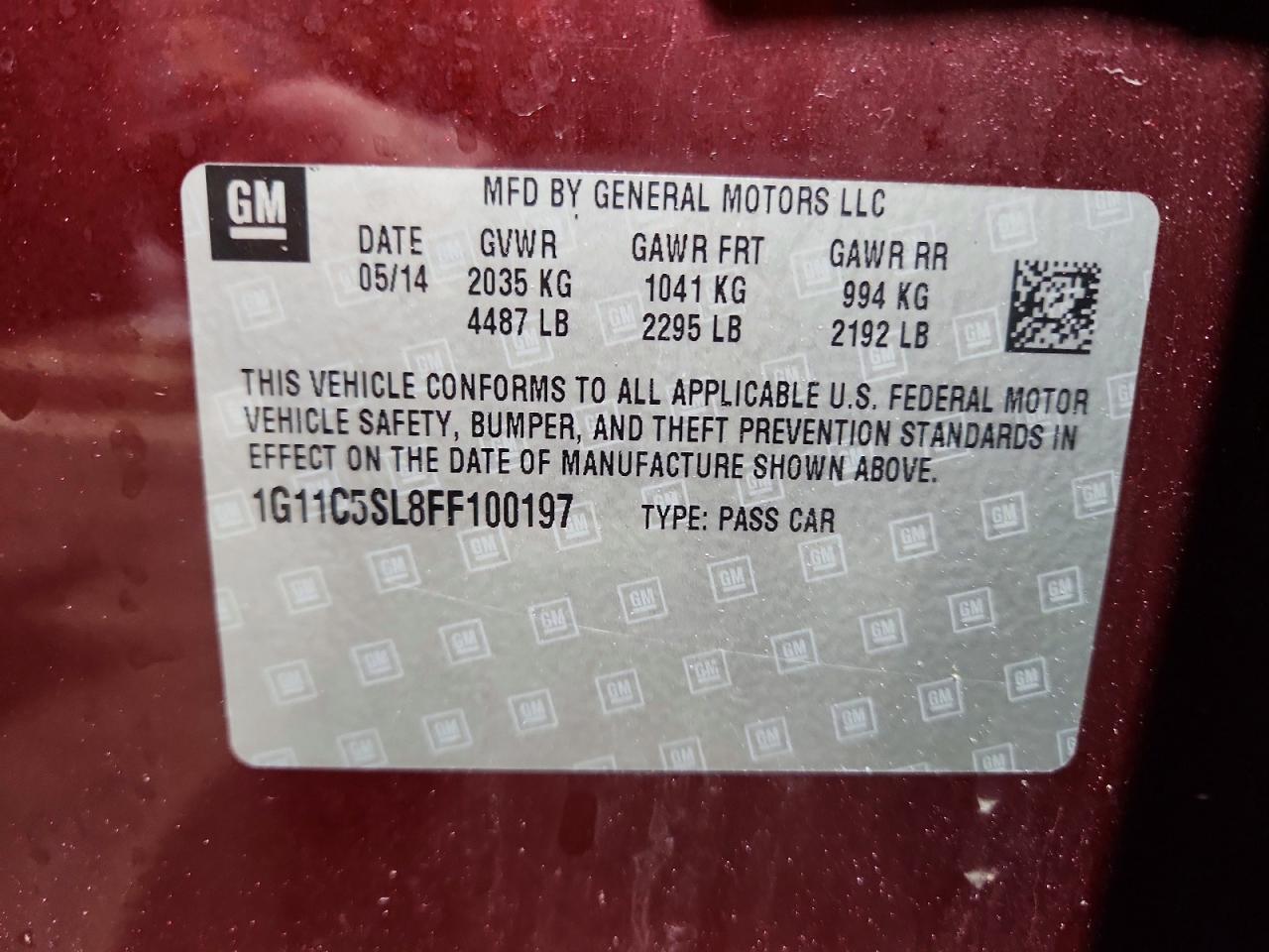 2015 CHEVROLET MALIBU