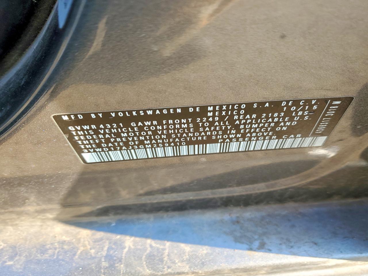 2016 VOLKSWAGEN JETTA