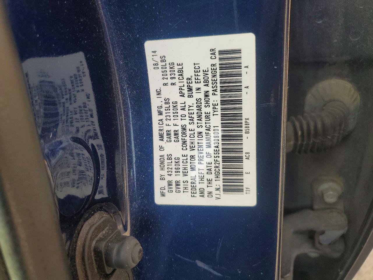 2014 HONDA ACCORD