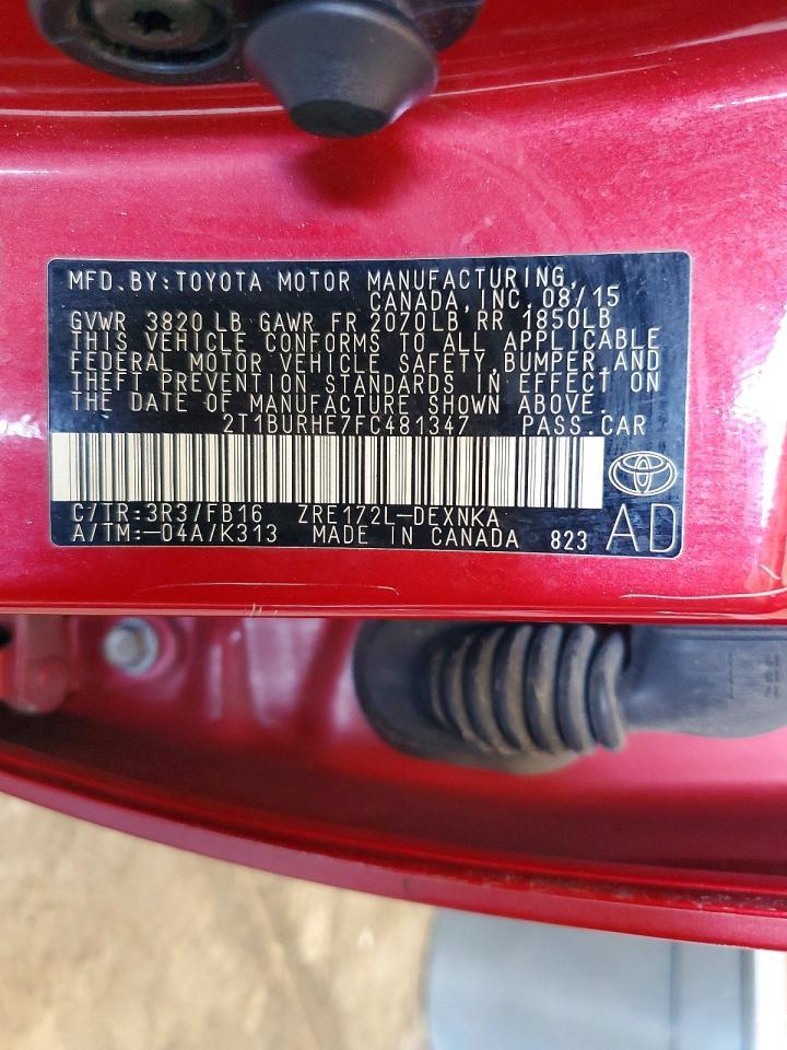 2015 TOYOTA COROLLA