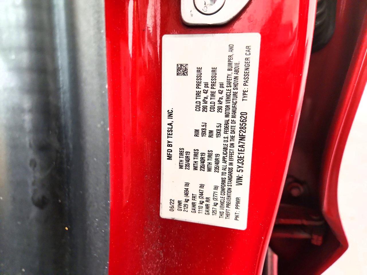 2022 TESLA MODEL 3
