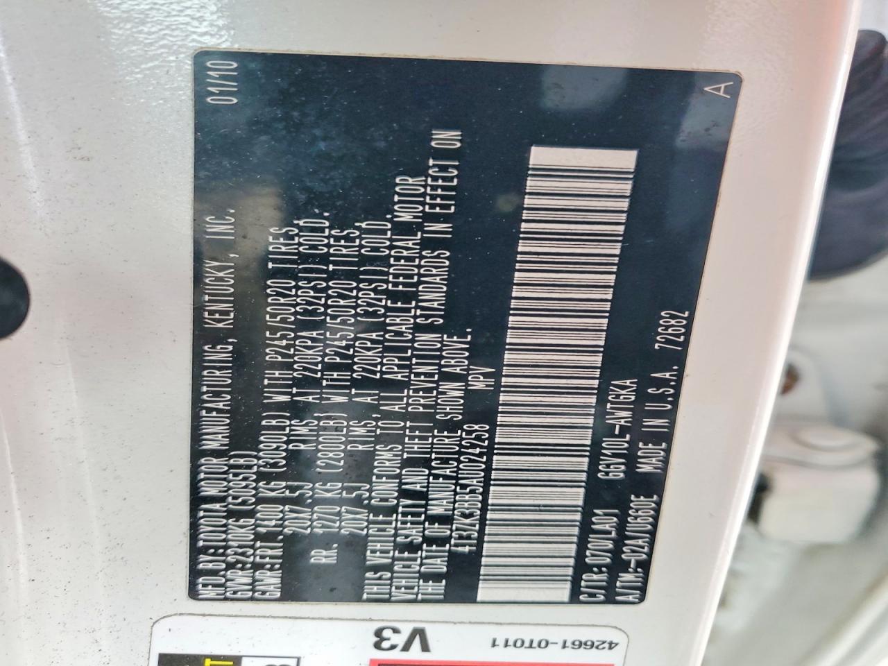 2010 TOYOTA VENZA