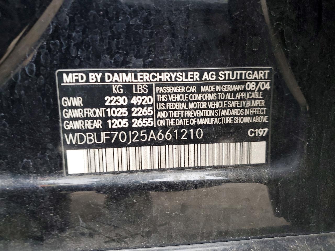 2005 MERCEDES-BENZ E-Class