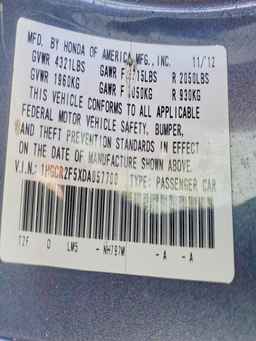 2013 HONDA ACCORD