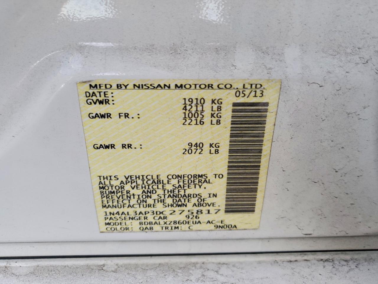 2013 NISSAN ALTIMA