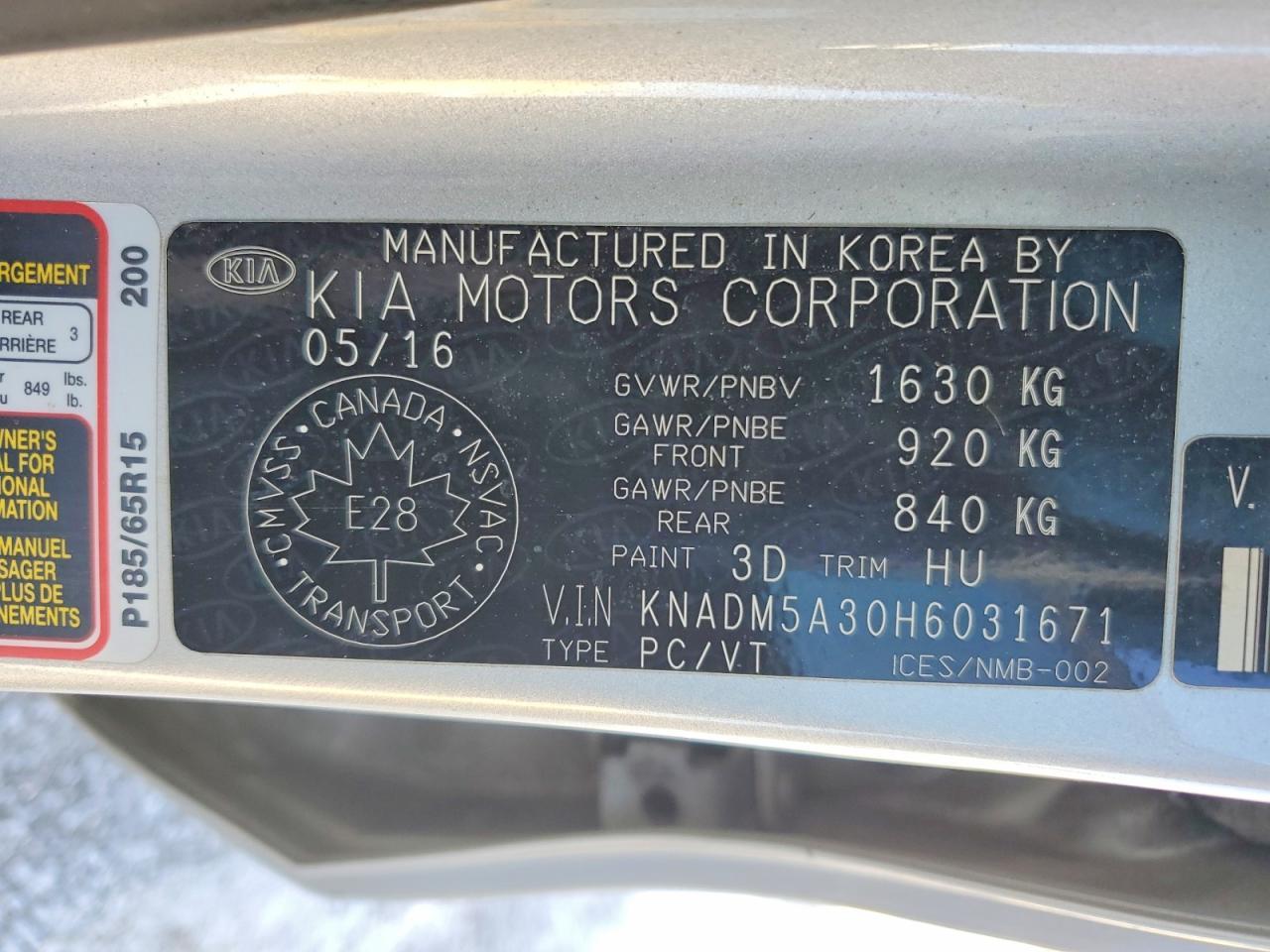 2017 KIA RIO
