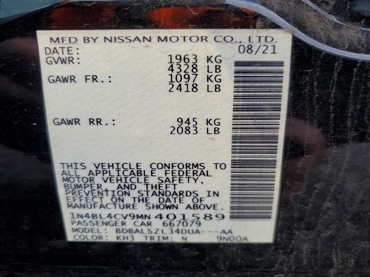 2021 NISSAN ALTIMA