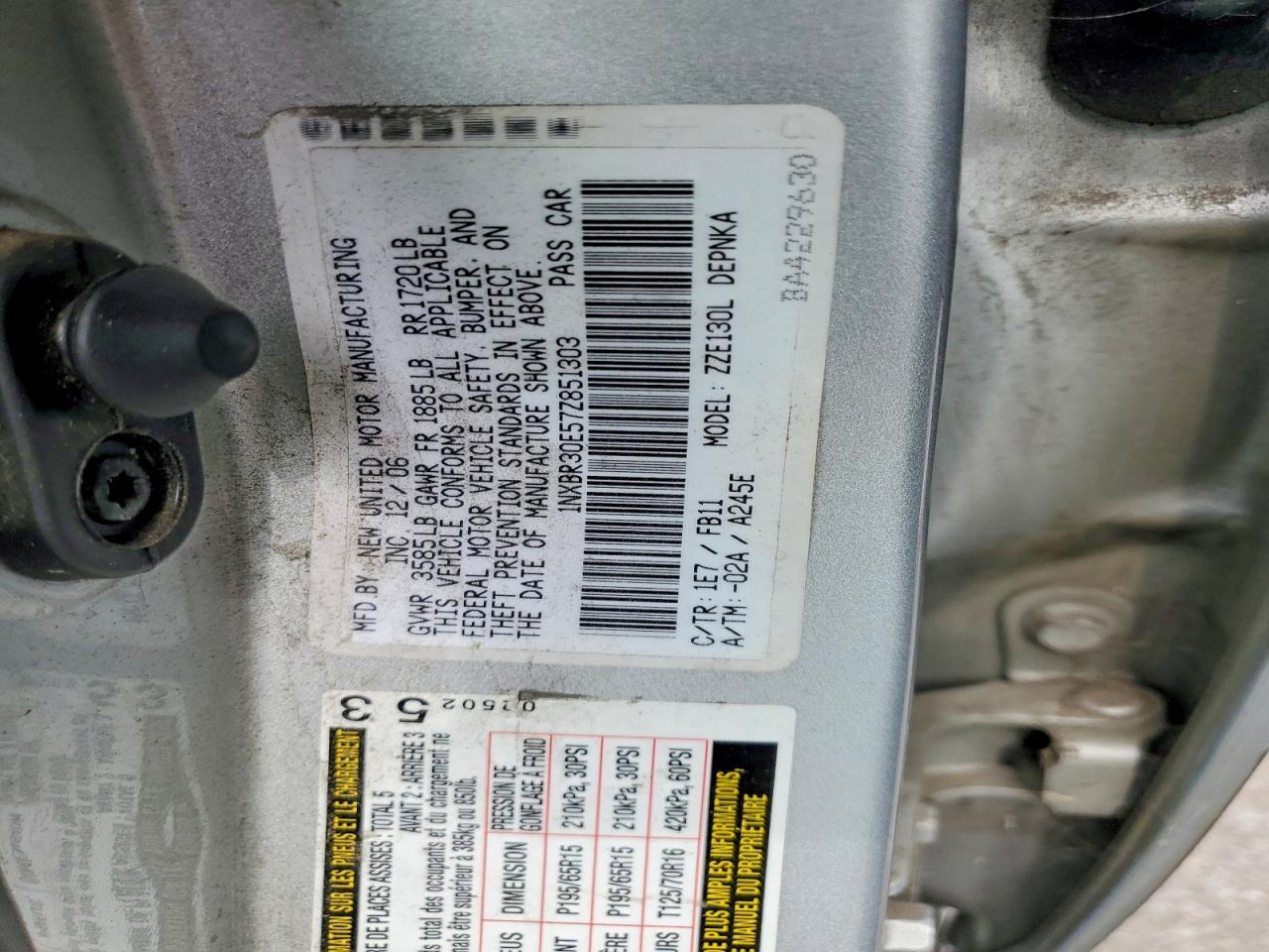 2007 TOYOTA COROLLA