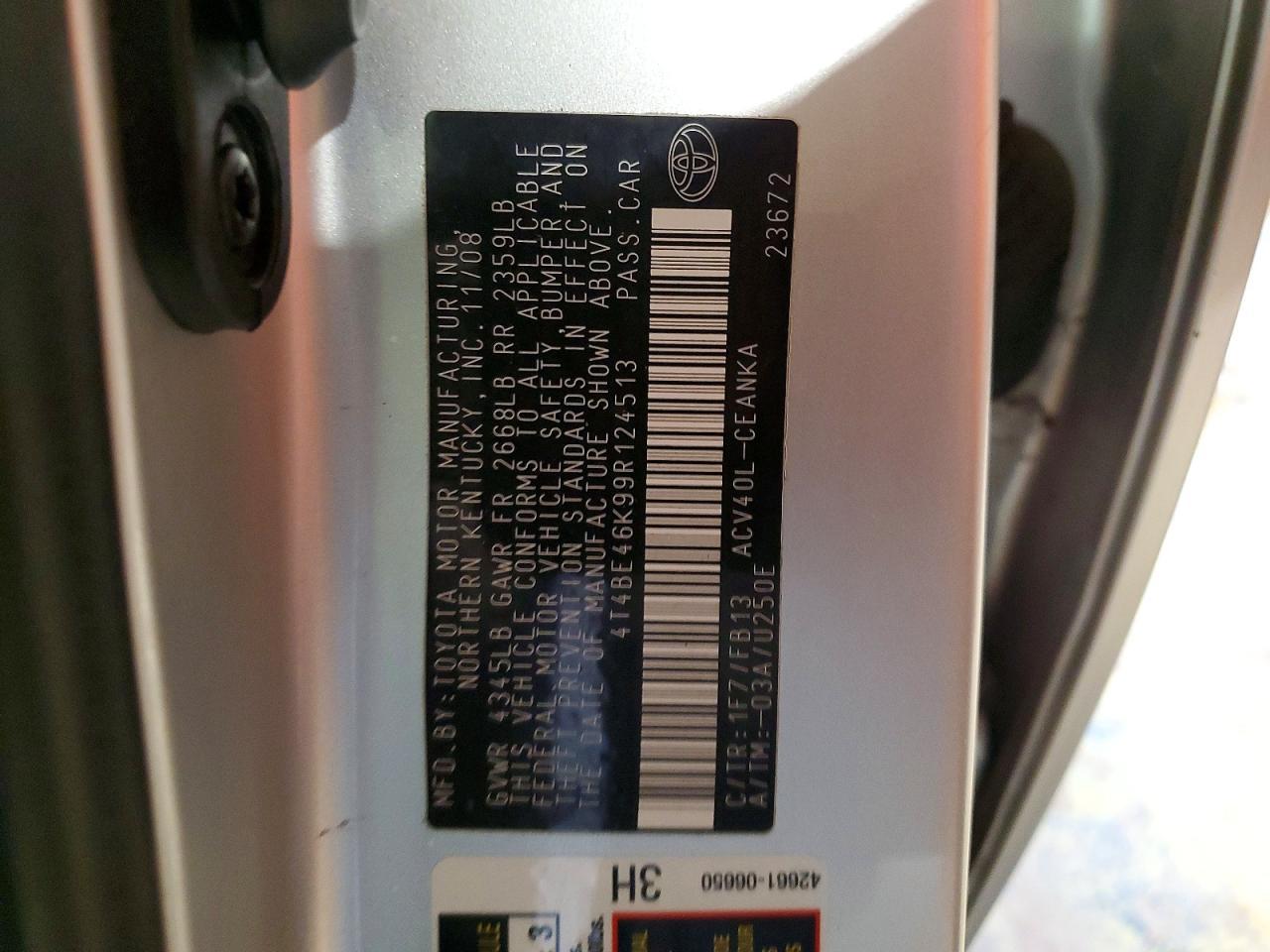 2009 TOYOTA CAMRY