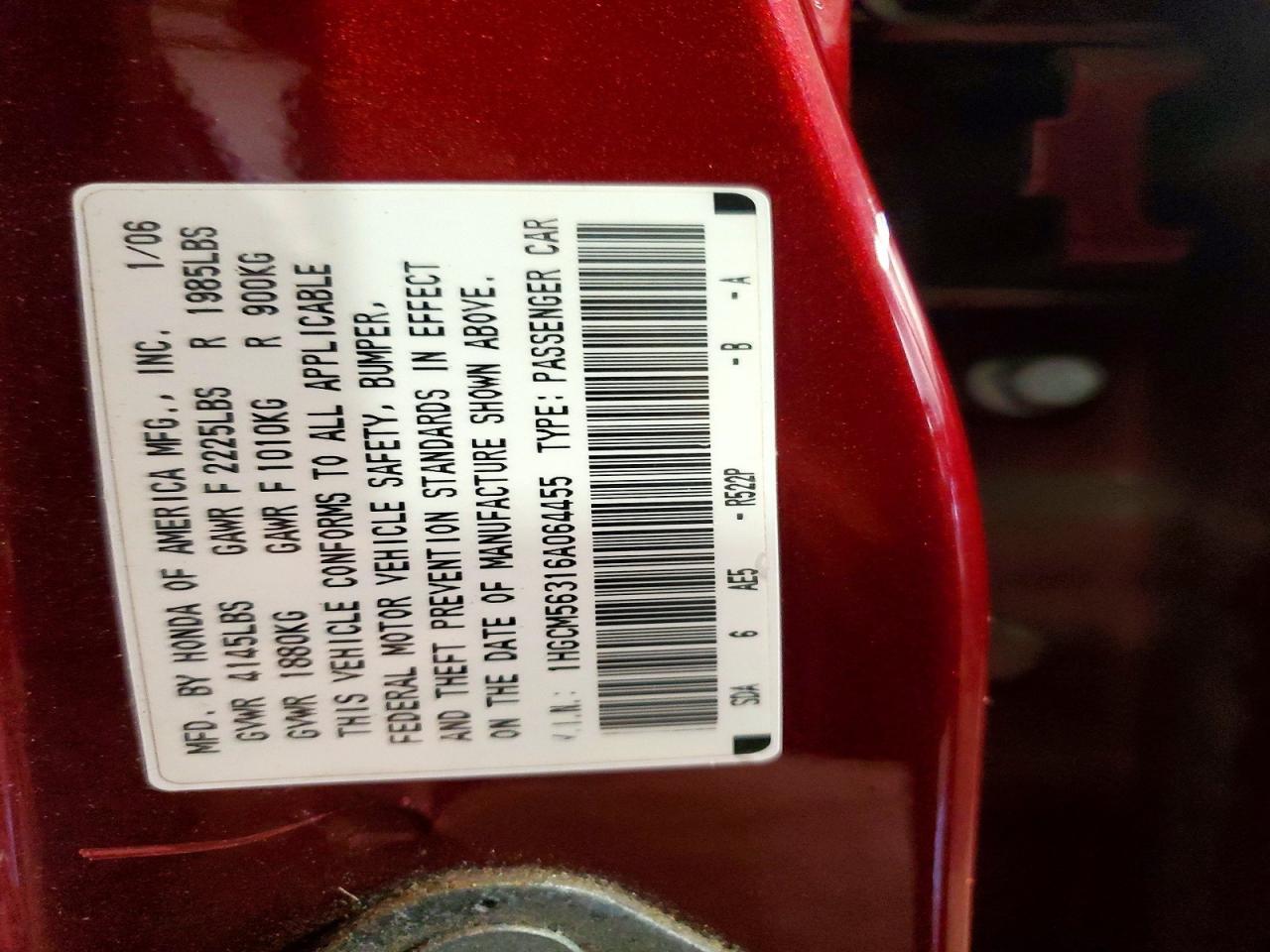 2006 HONDA ACCORD