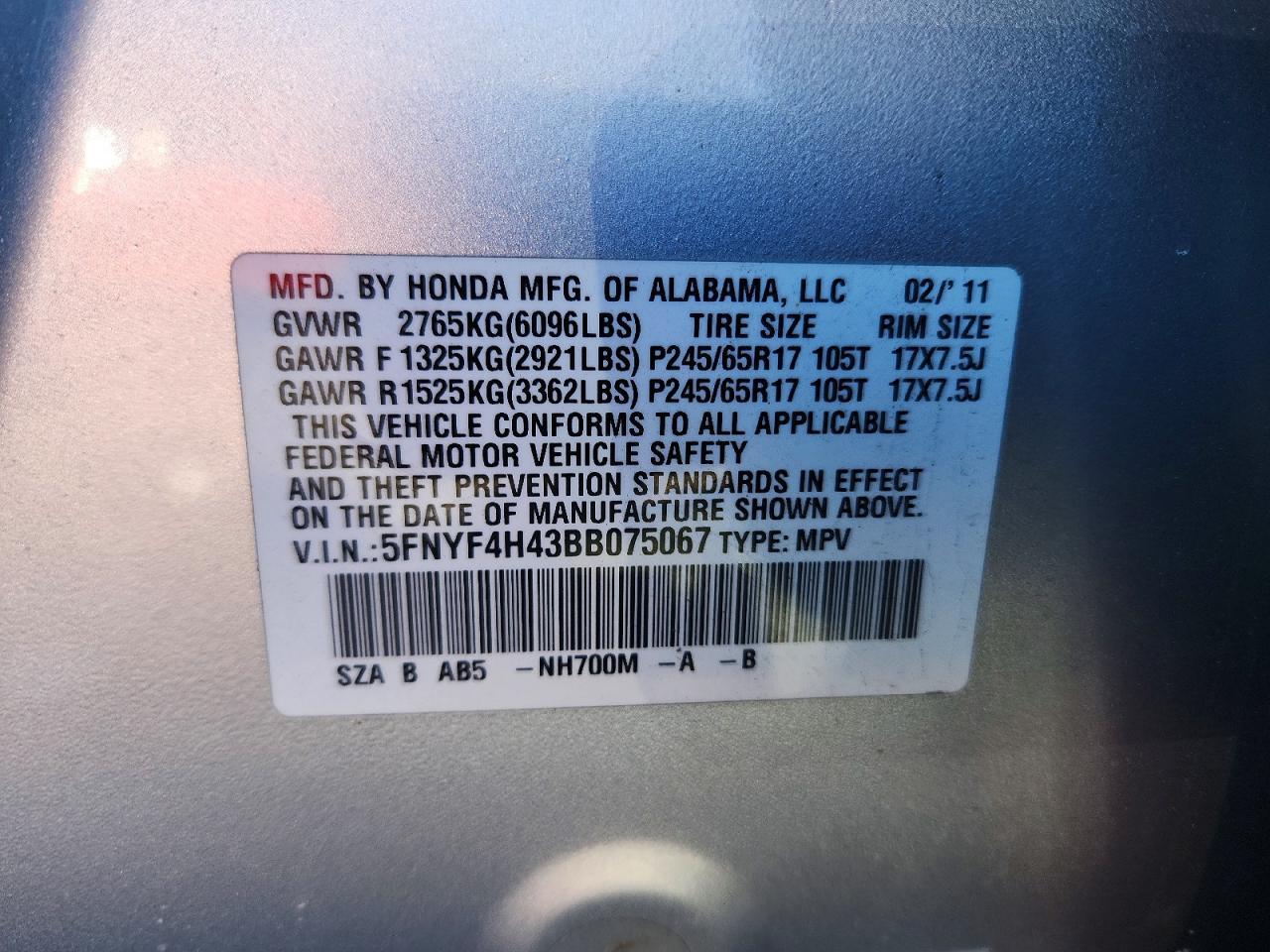 2011 HONDA PILOT