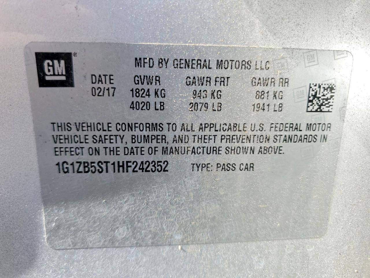 2017 CHEVROLET MALIBU
