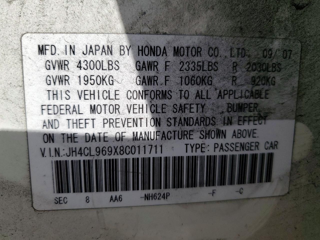 2008 ACURA TSX