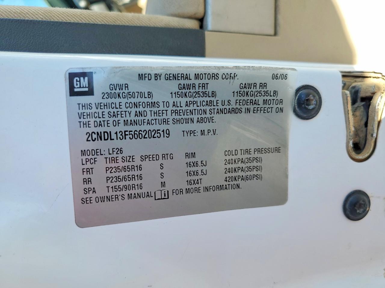 2006 CHEVROLET EQUINOX